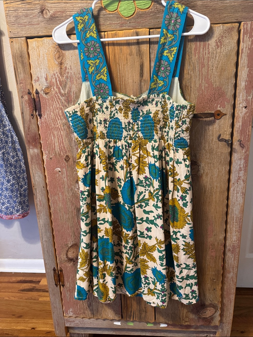 Natural Life Medium Blue, green, gold Floral Boho Sundress, New! - Picture 10 of 16